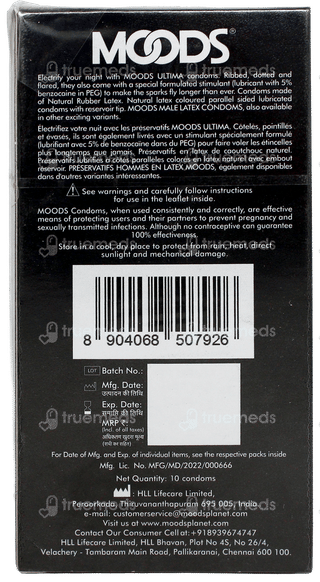 Moods Ultima Mutual Climax Condoms 10 With 3 Moods Lube Sachets Free
