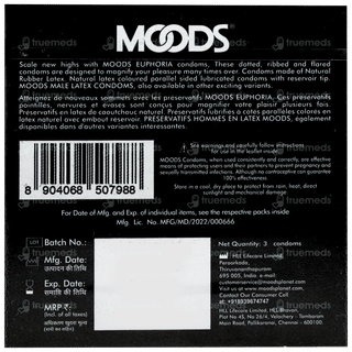 Moods Euphoria Multiple Sensations Dotted Condoms 3 With 1 Moods Lube Sachet Free