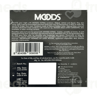 Moods Ultima Mutual Climax Condoms 3 With 1 Moods Lube Sachet Free