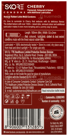 Skore Cherry Flavour Condoms 10