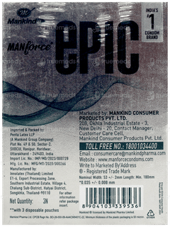Manforce Epic Thinx 0.03Mm Ultra Thin Condoms 3 Manforce Epic Thinx 0.03Mm Ultra Thin Condoms 3