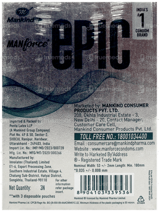 Manforce Epic Thinx 0.03Mm Ultra Thin Condoms 3
