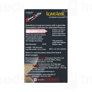 Kamasutra Longlast Extended Pleasure Climax Delay Condoms 20