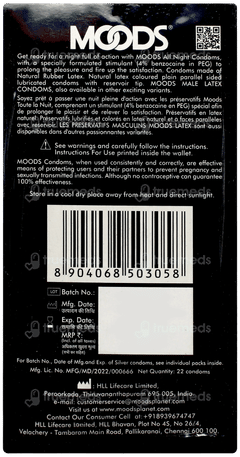 Moods All Night Silver Condoms 20 With 2 Free