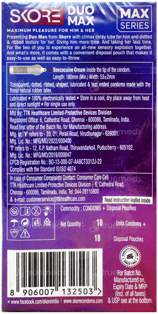 Skore Duo Max Condoms 10