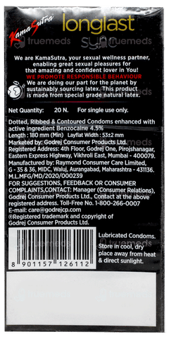 Kamasutra Longlast Sync Condoms 20