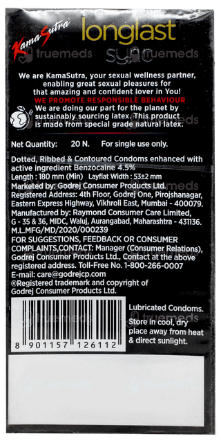 Kamasutra Longlast Sync Condoms 20