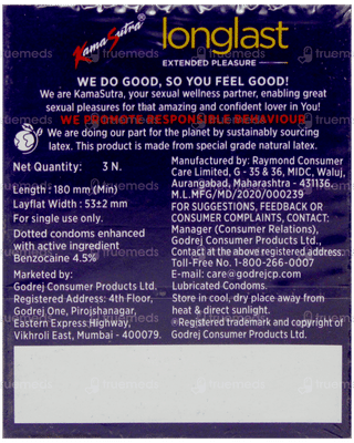 Kamasutra Longlast Extended Pleasure Climax Delay Condoms 3