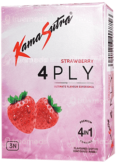 Kamasutra Strawberry 4 Ply Premium 4 In 1 Condoms 3 Kamasutra Strawberry 4 Ply Premium 4 In 1 Condoms 3