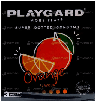 Playgard More Play+ Super Dotted Orange Flavour Condoms 3
