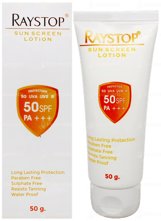 Raystop 50 Spf Pa+++ Sunscreen Lotion 50Gm