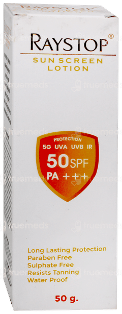 Raystop 50 Spf Pa+++ Sunscreen Lotion 50Gm