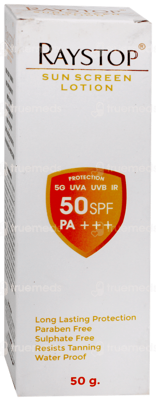 Raystop 50 Spf Pa+++ Sunscreen Lotion 50Gm