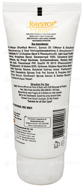 Raystop 50 Spf Pa+++ Sunscreen Lotion 50Gm