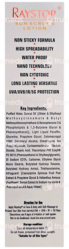 Raystop 50 Spf Pa+++ Sunscreen Lotion 50gm