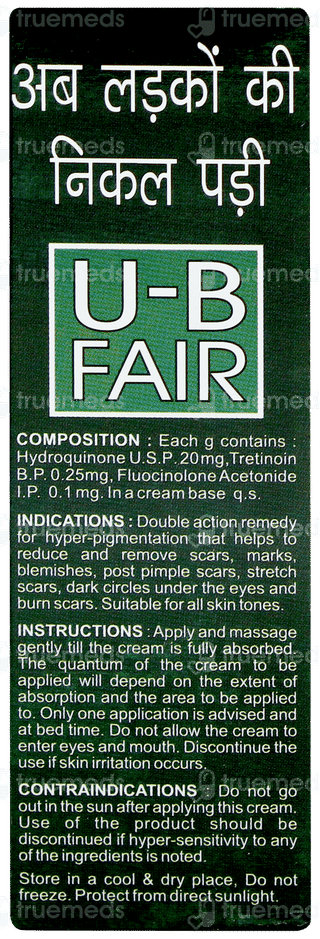 U B Fair For Men Cream 30gm
