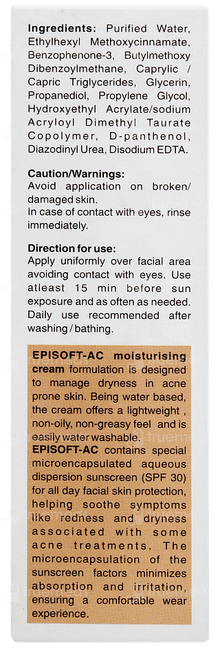 Episoft Ac Spf 30 Sunscreen Cream 75gm