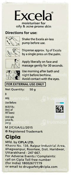 Excela Moisturiser For Oily & Acne Prone Skin 50gm