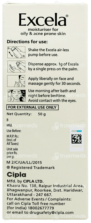 Excela Moisturiser For Oily & Acne Prone Skin 50gm