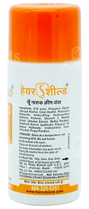 Hairshield Anti Lice Cream Wash 30Ml