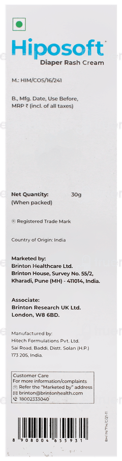 Hiposoft Diaper Rash Cream 30gm