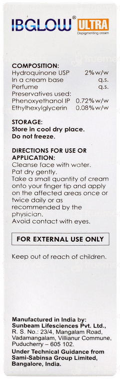 Ibglow Ultra Depigmenting Cream 15gm Ibglow Ultra Depigmenting Cream 15gm