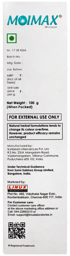 Moimax Moisturizer Cream 100gm