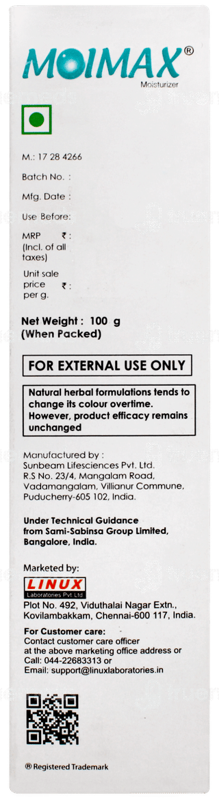 Moimax Moisturizer Cream 100gm