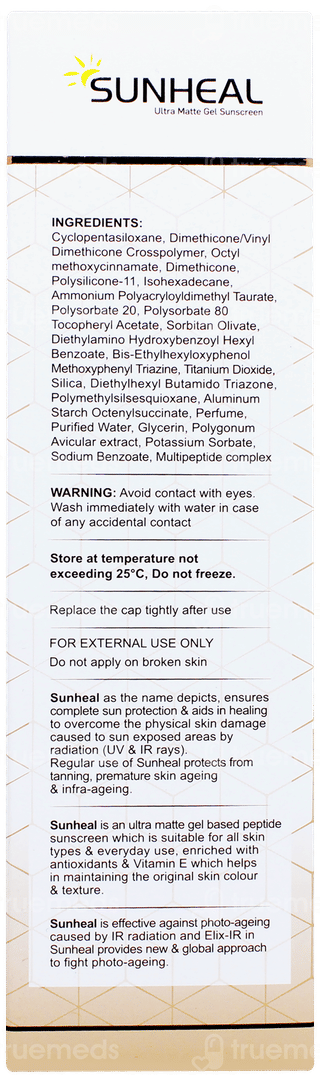 Sunheal Spf 50+ Pa++++ Ultra Matte Gel Sunscreen 50gm