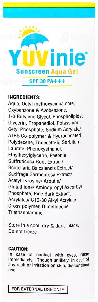 Yuvinie Spf 30 Pa+++ Sunscreen Aqua Gel 50gm