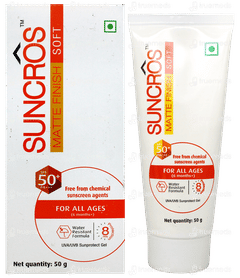 Suncros Soft Spf 50+ Pa+++ Matte Finish Gel 50Gm