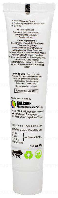 Pynomax Tx Spf 50 Cream 30gm