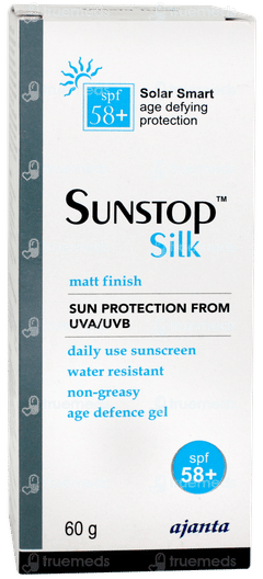 Sunstop Silk Spf 58+ Matt Finish Sunscreen Gel 60gm Sunstop Silk Spf 58+ Matt Finish Sunscreen Gel 60gm