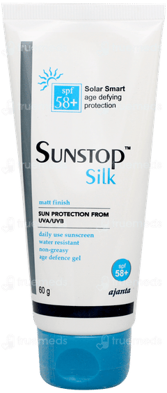 Sunstop Silk Spf 58+ Matt Finish Sunscreen Gel 60gm Sunstop Silk Spf 58+ Matt Finish Sunscreen Gel 60gm