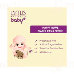 Lotus Herbals Baby+ Happy Bums Diaper Rash Creme 100 GM