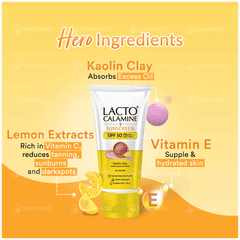 Lacto Calamine Kaolin Clay With Lemon Extracts Spf 50 Pa+++ Sunscreen 50gm