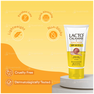 Lacto Calamine Kaolin Clay With Lemon Extracts Spf 50 Pa+++ Sunscreen 50gm