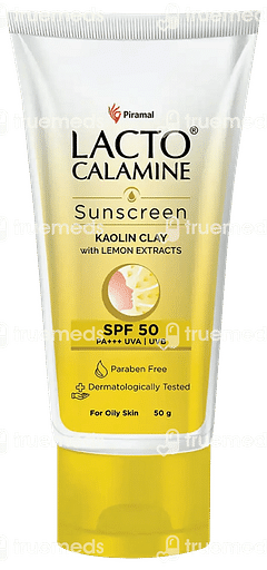 Lacto Calamine Kaolin Clay With Lemon Extract Spf 50 Sunscreen 50gm