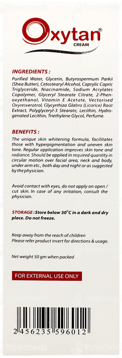 Oxytan Skin Brightening & Lightening Cream 50gm