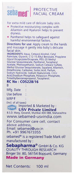 Sebamed Baby Protective Facial Cream 100Ml