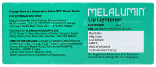 Melalumin Spf 15 Lip Lightener 10gm
