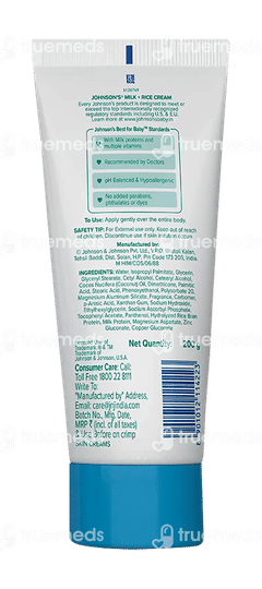 Johnsons Milk + Rice Baby Cream 200gm
