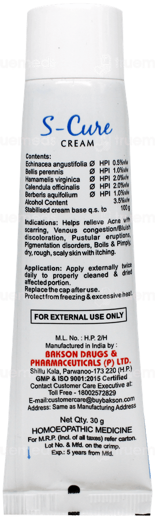 Baksons S Cure Cream 30Gm
