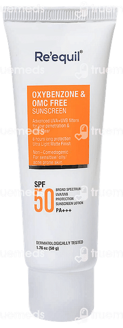 Reequil Oxybenzone And Omc Free Spf 50 Pa+++ Sunscreen 50gm