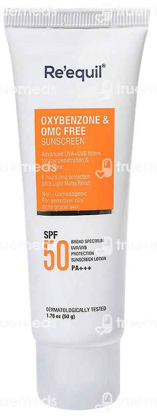 Re'equil Oxybenzone And Omc Frees Pf 50 Pa+++ Sunscreen 50 GM