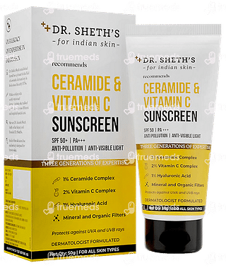 Dr. Sheth's Ceramide And Vitamin C Sunscreen Cream 50 GM