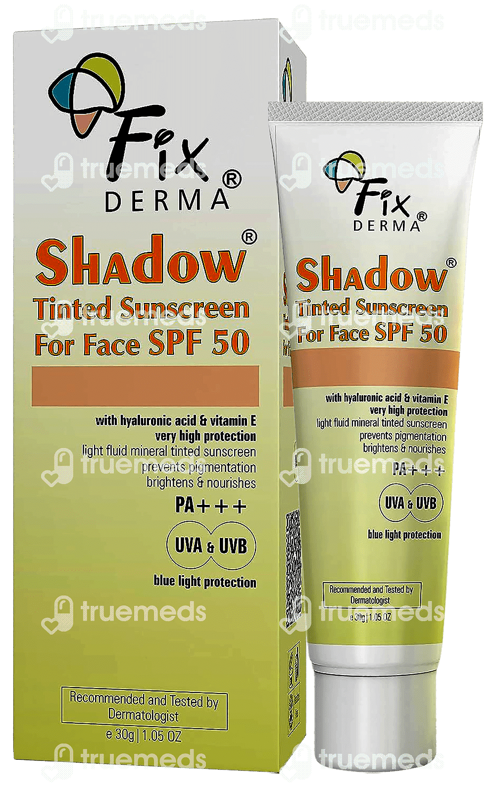 Fixderma Shadow Spf 50 Tinted Sunscreen For Face Cream 30 Gm - Uses ...