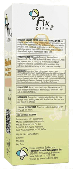 Fixderma Shadow Spf 50 Pa+++ Tinted Sunscreen 30Gm