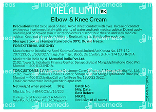 Melalumin Ek Elbow&knee Cream 50 GM