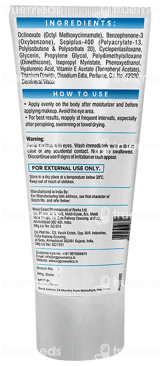 Cgg Cosmetics Aqua Bomb Watery Spf 50 Sunscreen Cream  50 GM